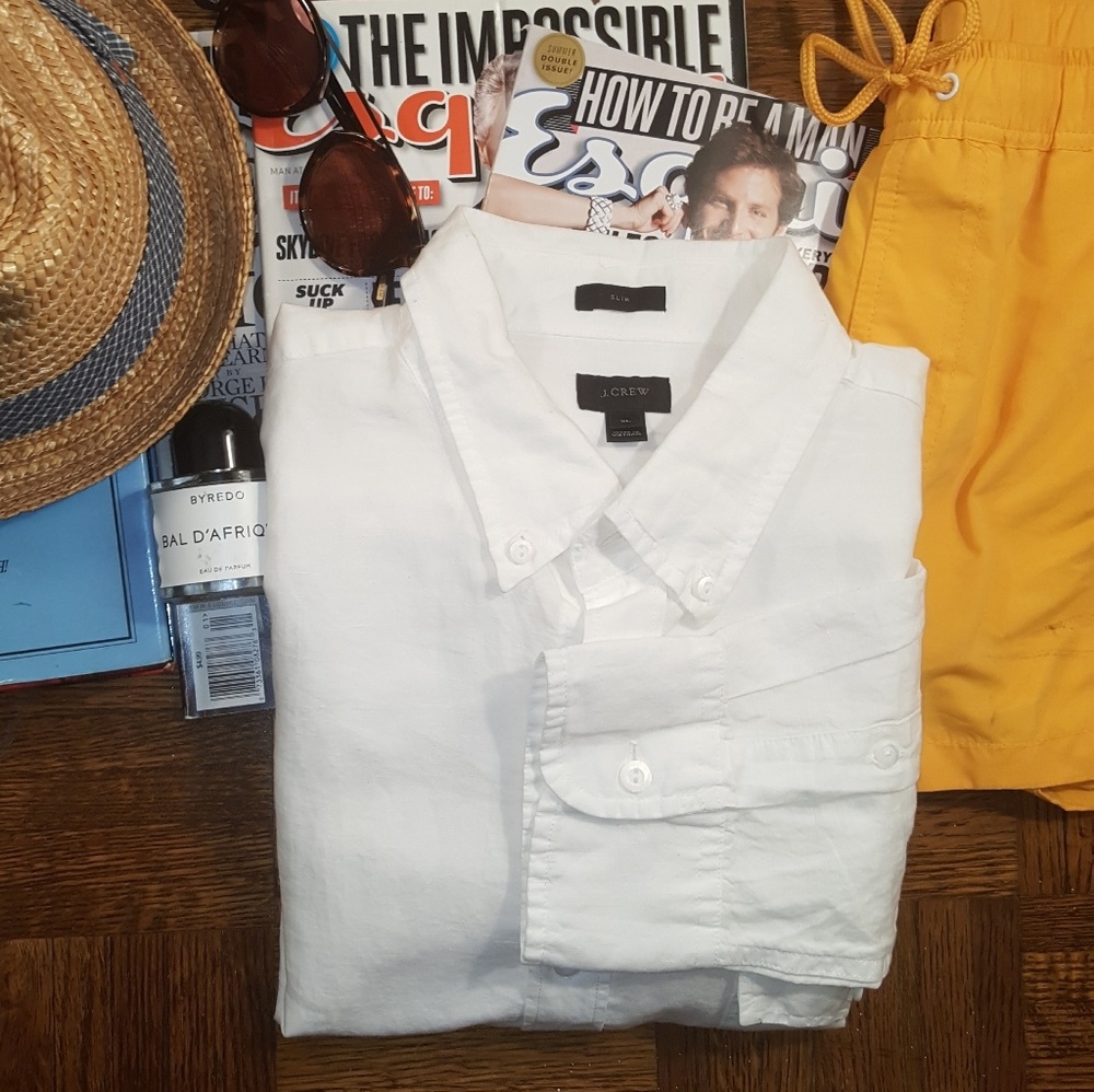 J. Crew Baird McMutt Irish Linen Shirt in White